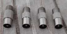 4 Adaptador F-fêmea/IEC coaxial-macho