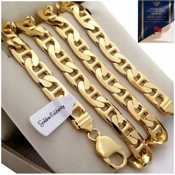 Męski Szeroki Łańcuszek Gucci 9mm Srebro + Grawer