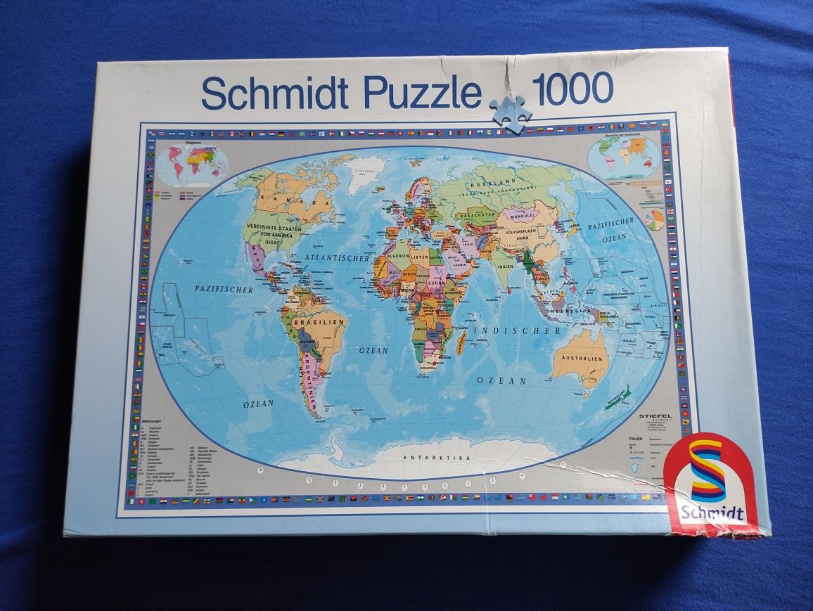 Schmidt Puzzle mapa świata 1000 elementów