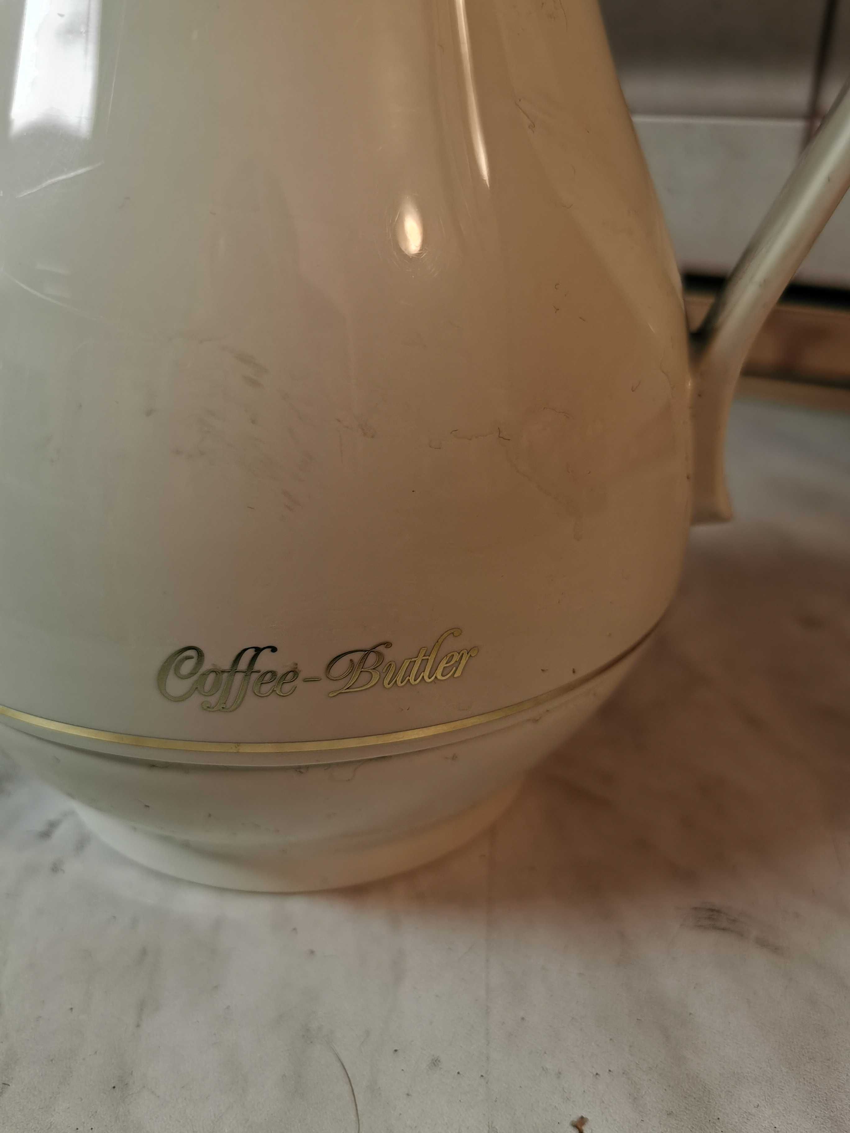 Termos Coffee Butler biały w stylu vintage