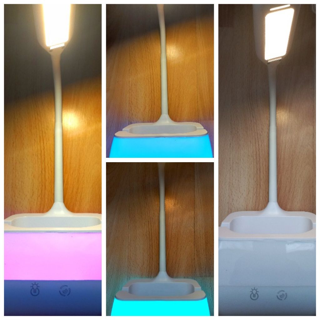 Lampka na biurko , przenosna pod namiot bialy + RGB