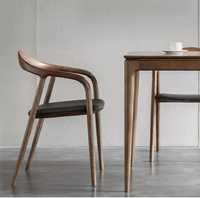 Krzesło dębowe, jesionowe, drewniane z podłokietnikem, tapicerowane