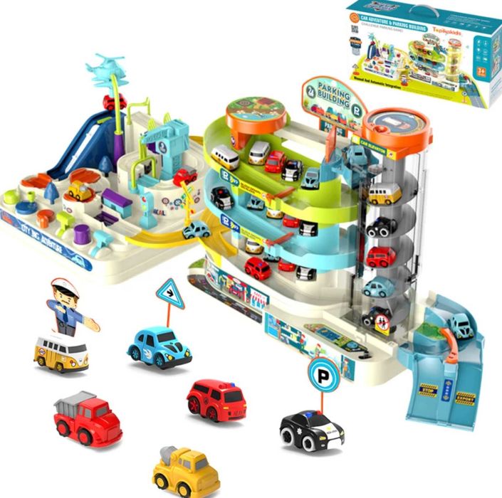 Трек парковка гараж для хлопчика з ліфтом та машинками великий набір
