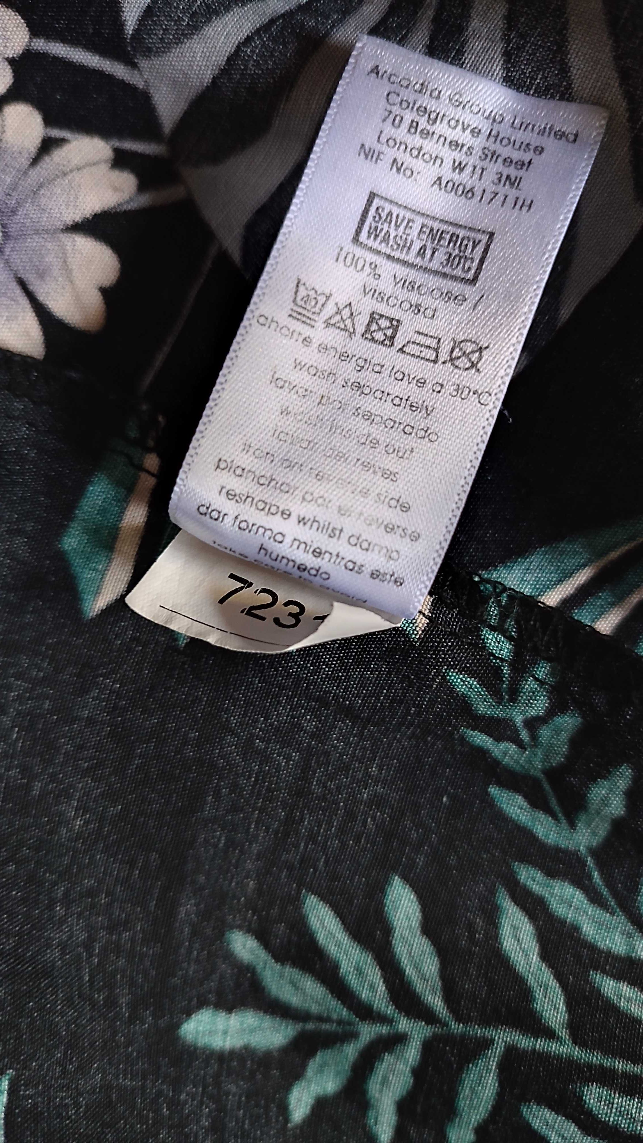 Wiskozowa krótka sukienka plus size tunika w kwiaty rozmiar 54