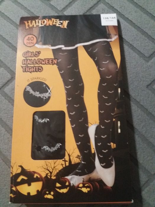 Rajstopy dziewczęce nietoperze halloween nowe