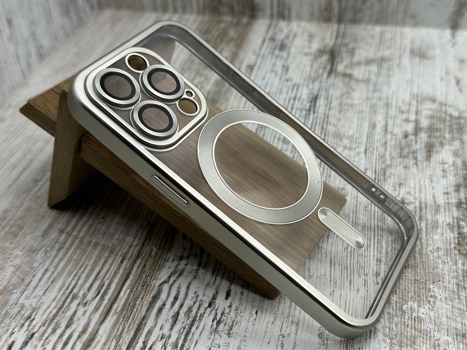 Чехол Chrome MagSafe на iPhone 15 Pro Max/ 15 Pro. Защита камер. Чохол
