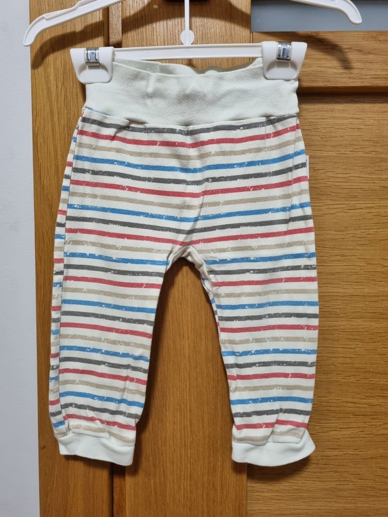 Spodnie dresowe kremowe w kolorowe paski - 86