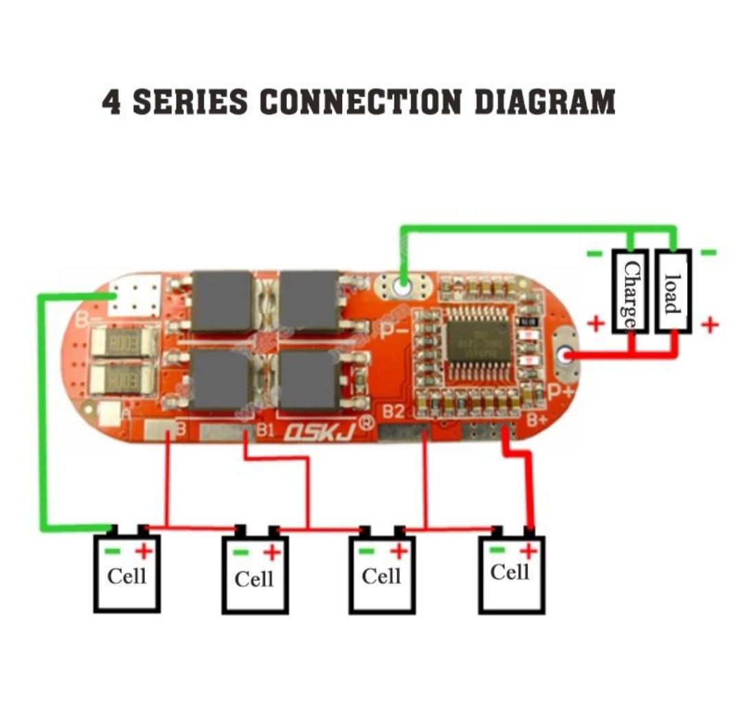 BMS 3S 4S 5S (25A) 12,6V / 16,8V /  21V для Li-Ion аккумуляторів