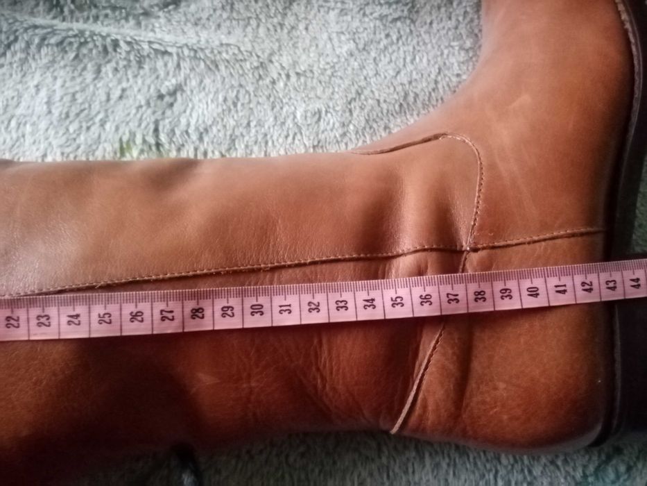 Skórzane długie kozaki