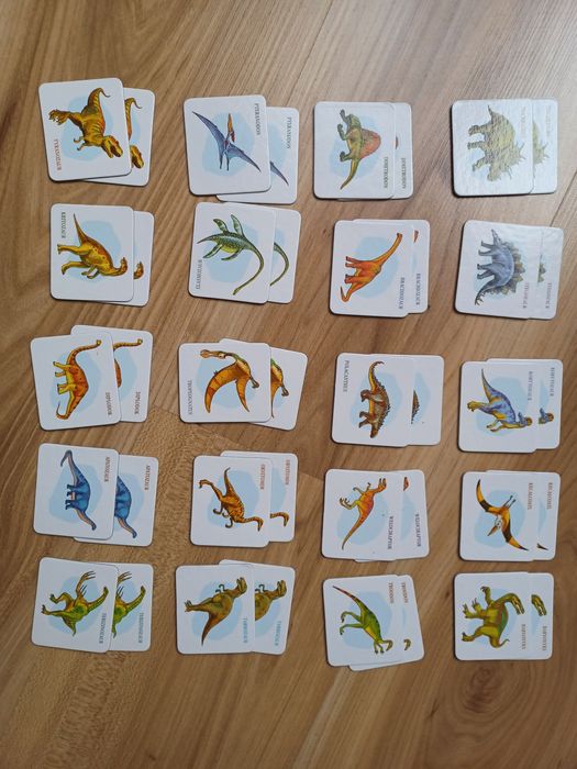 Zestaw 4w1 gra domino puzzle pamięć Dinozaury + gratis