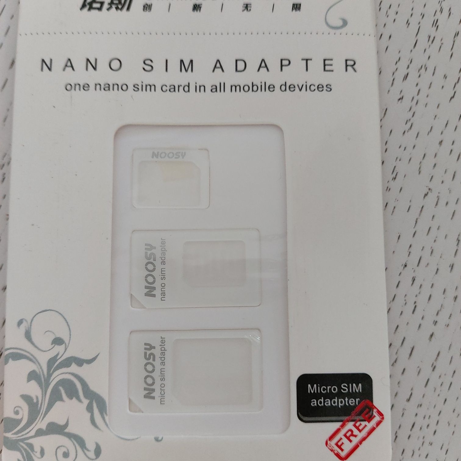Nowy Noosy adapter 3 w1 nano sim adapter do kart