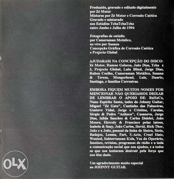 Corrosão Caótica: CD original de 1994 Hardcore Punk Crossover