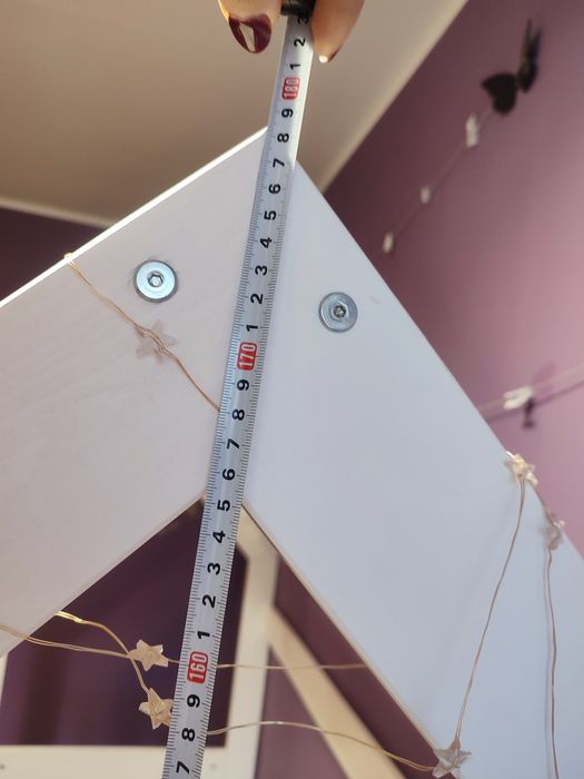 Łóżko domek biało szare