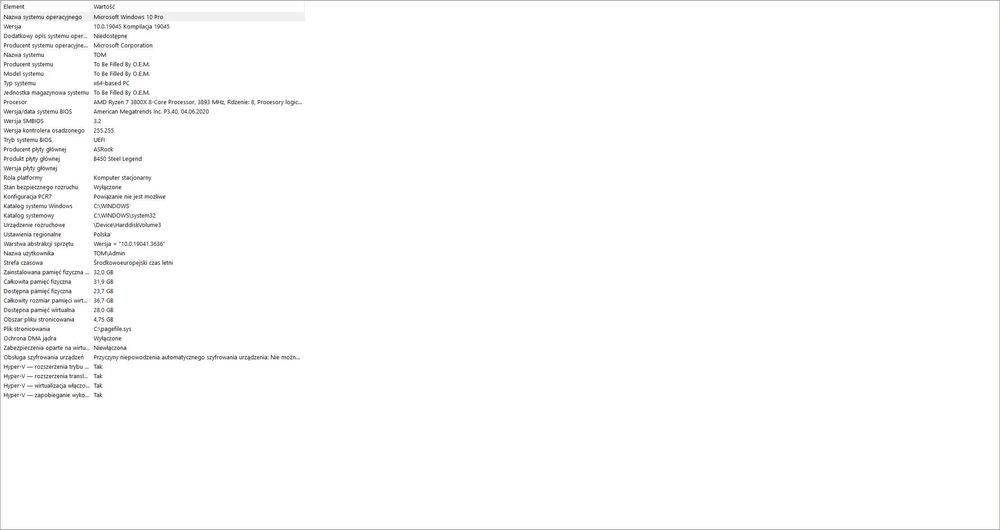Komputer stacjonarny Ryzen 7 3800X, 32GB RAM, 2TB M.2, NVIDIA GT 710