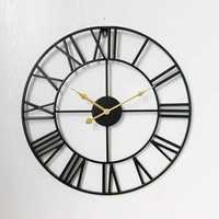 Duży czarny vintage metalowy zegar 47cm