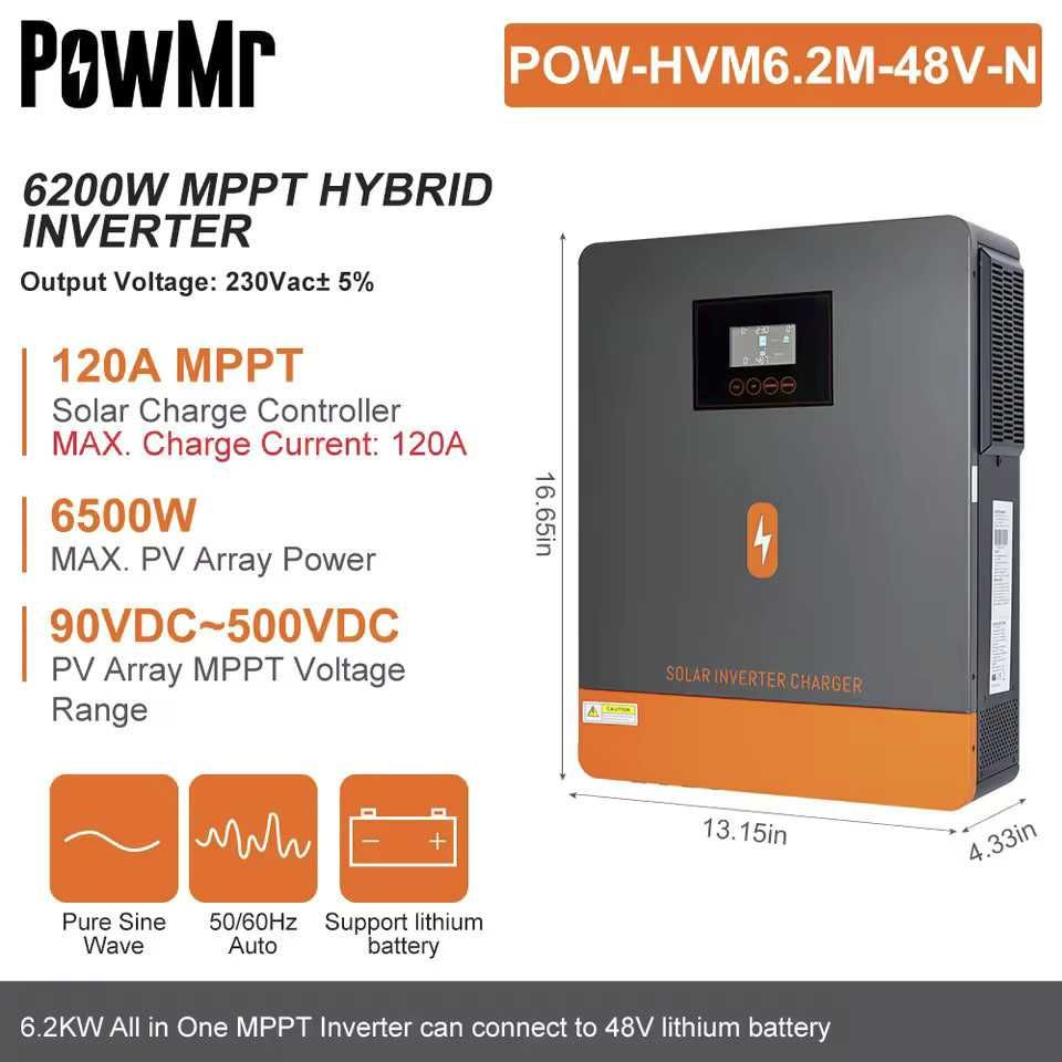 PowMr 6,2 кВт 48 В + Wi-fi