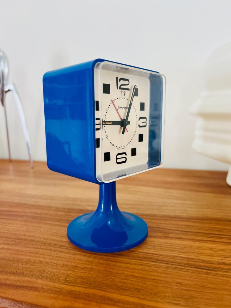 Relógio azul cubo vintage jerger