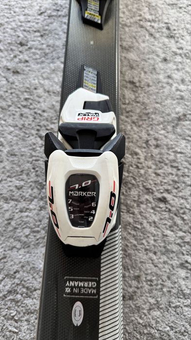 Narty Volkl RTM JR 140 cm + wiązania Marker, stan bdb