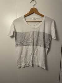 Koszulka biała srebrny print tshirt
