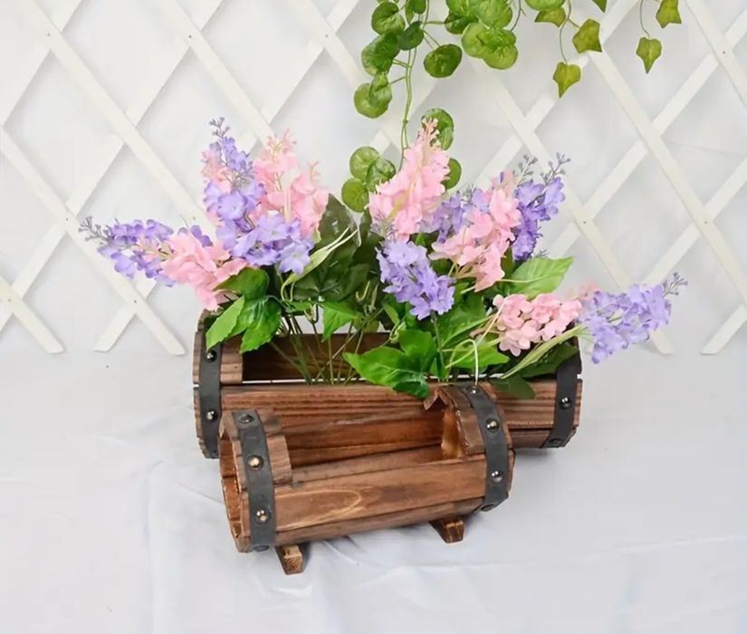 4 osłonki drewniane vintage