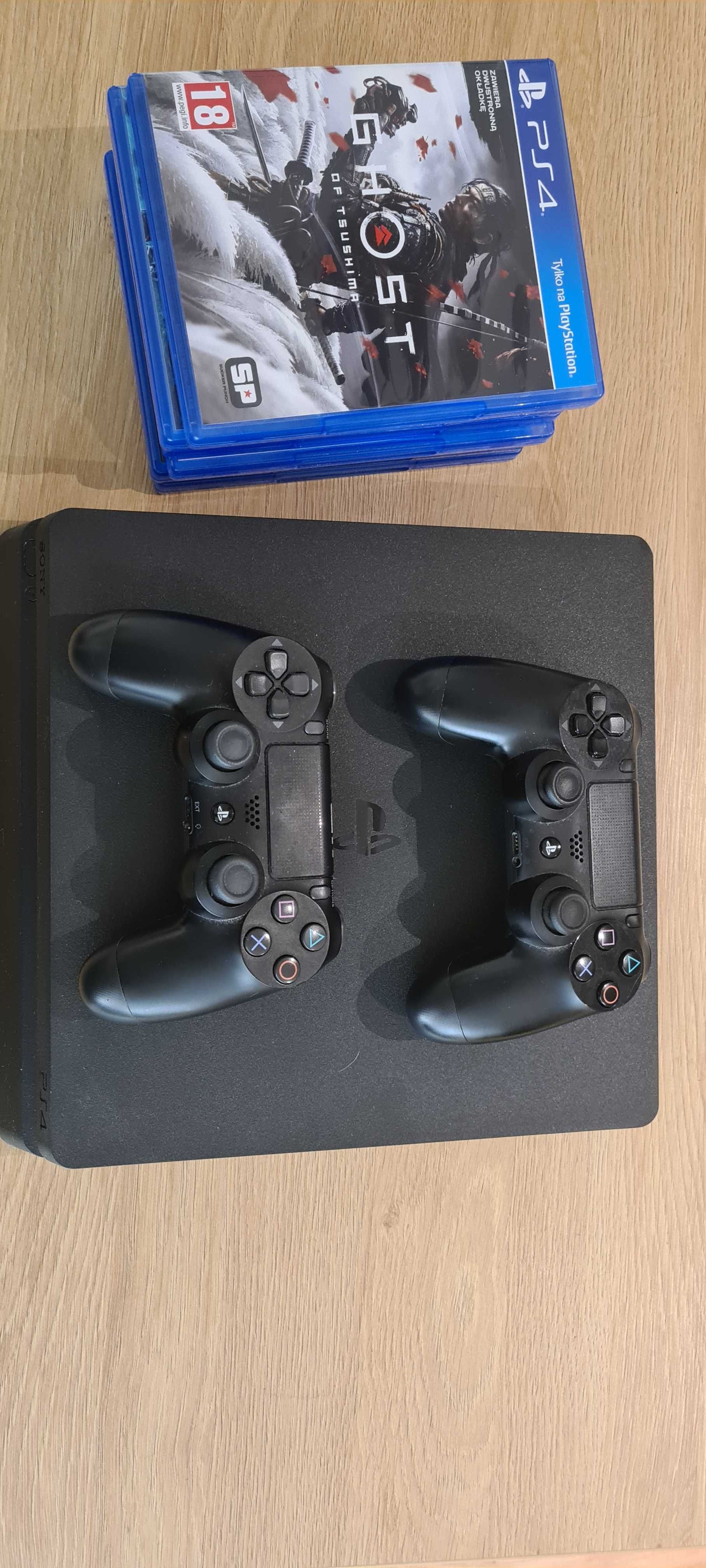 PS4 1TB, 2 pady, 6 gier