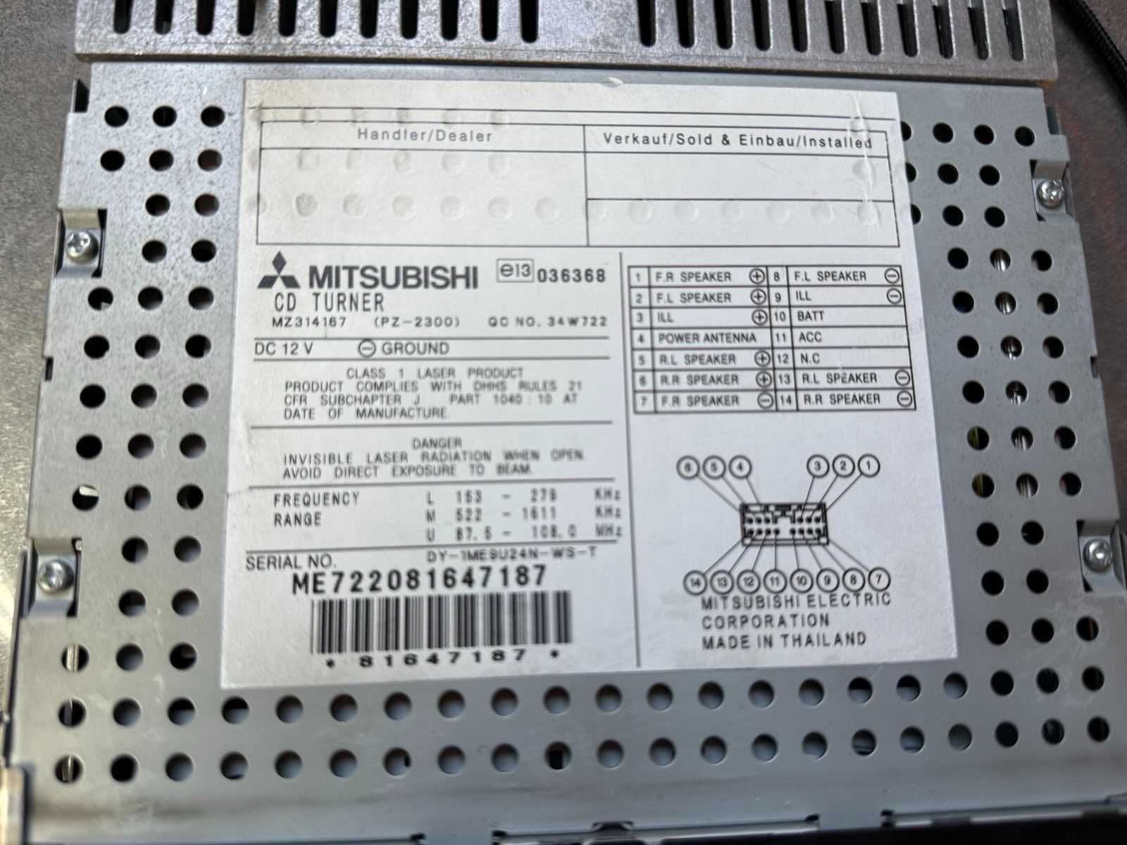 Fabryczne Radio Mitsubishi Colt Z30 VI 04-12