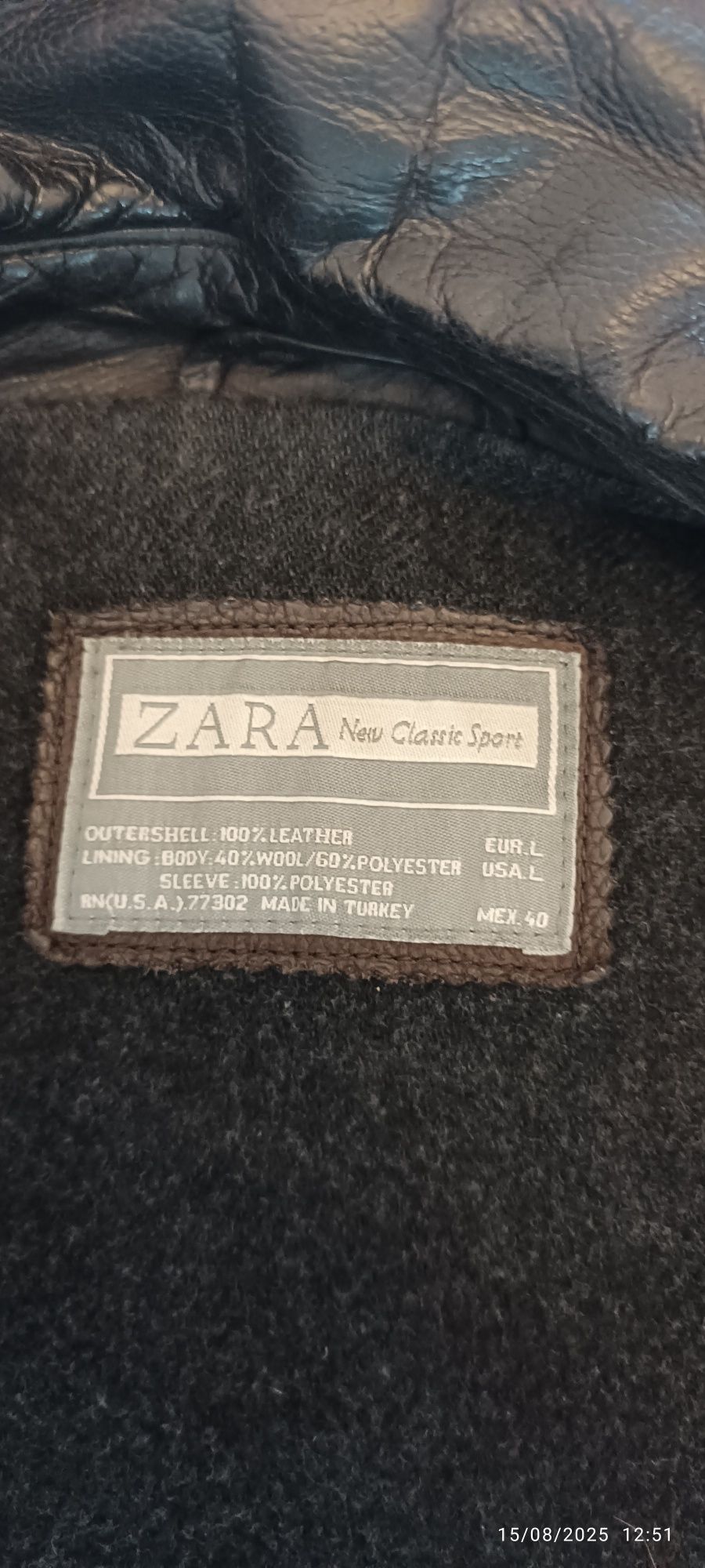 Casaco de cabedal/couro tamanho L