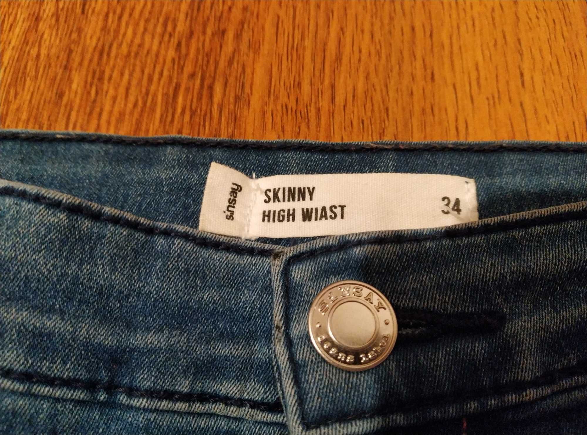 Spodnie dżinsowe Sinsay r.34 Skinny High Wiast wysoki stan jak nowe