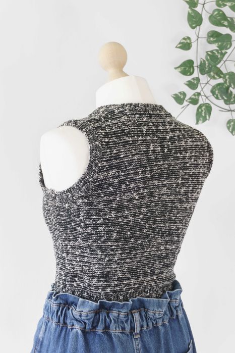 Kamizelka dzianinowa V czarna szara sweter jesień zima damska