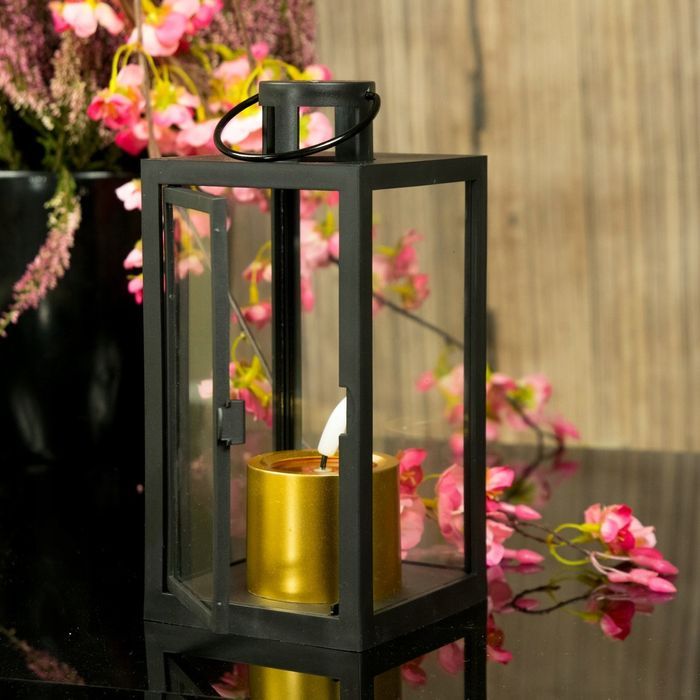 Latarenka dekoracyjna lampion ogrodowa latarnia czarna