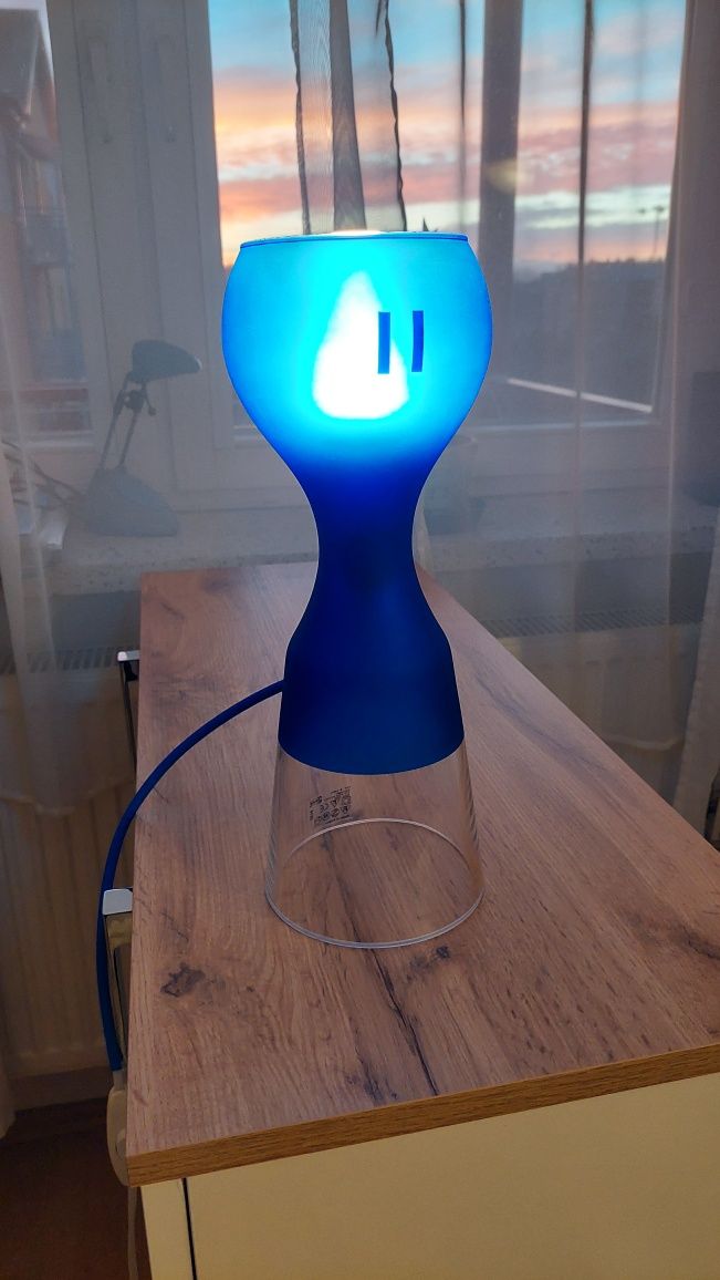Lampa stołowa Schlager IKEA niebieska. Vintage. Unikat!
