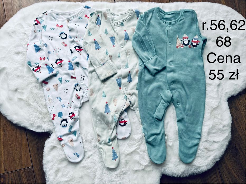 Pajacyki 3-pak , rozm 56,62,68 George