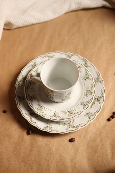 Serwis dla 9 osób z białej porcelany Bavaria Eschenbach