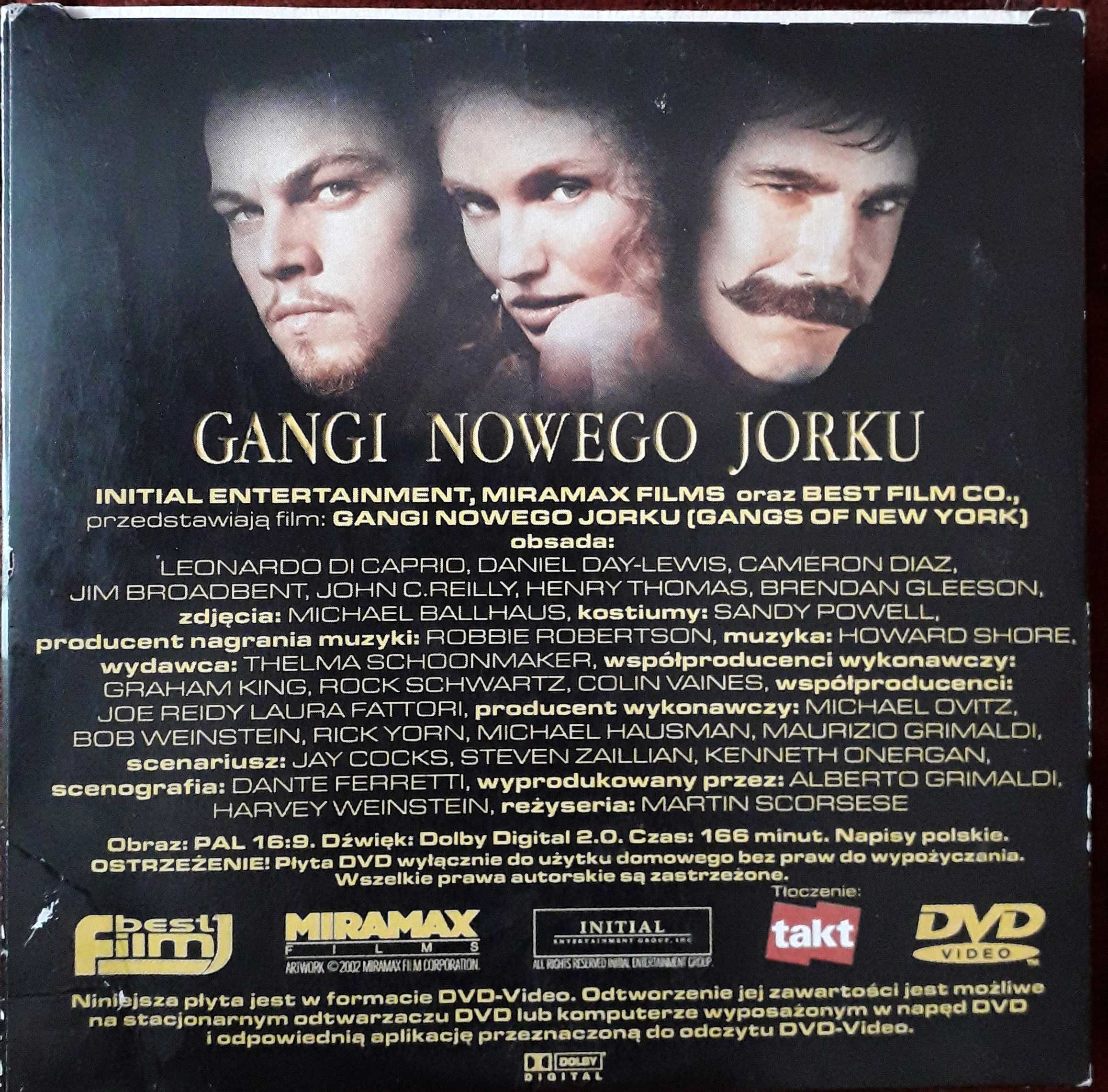 Gangi Nowego Yorku film DVD C.Diaz, L.DiCaprio, D.Day-Lewis