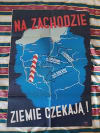 Plakat Na Zachodzie Ziemie Czekają