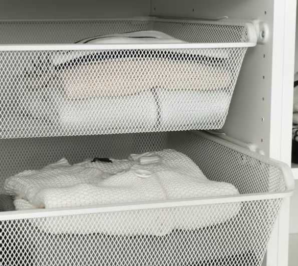 IKEA Komplement - Cesto de rede branco 75x58 cm c/calha (2 unidades)