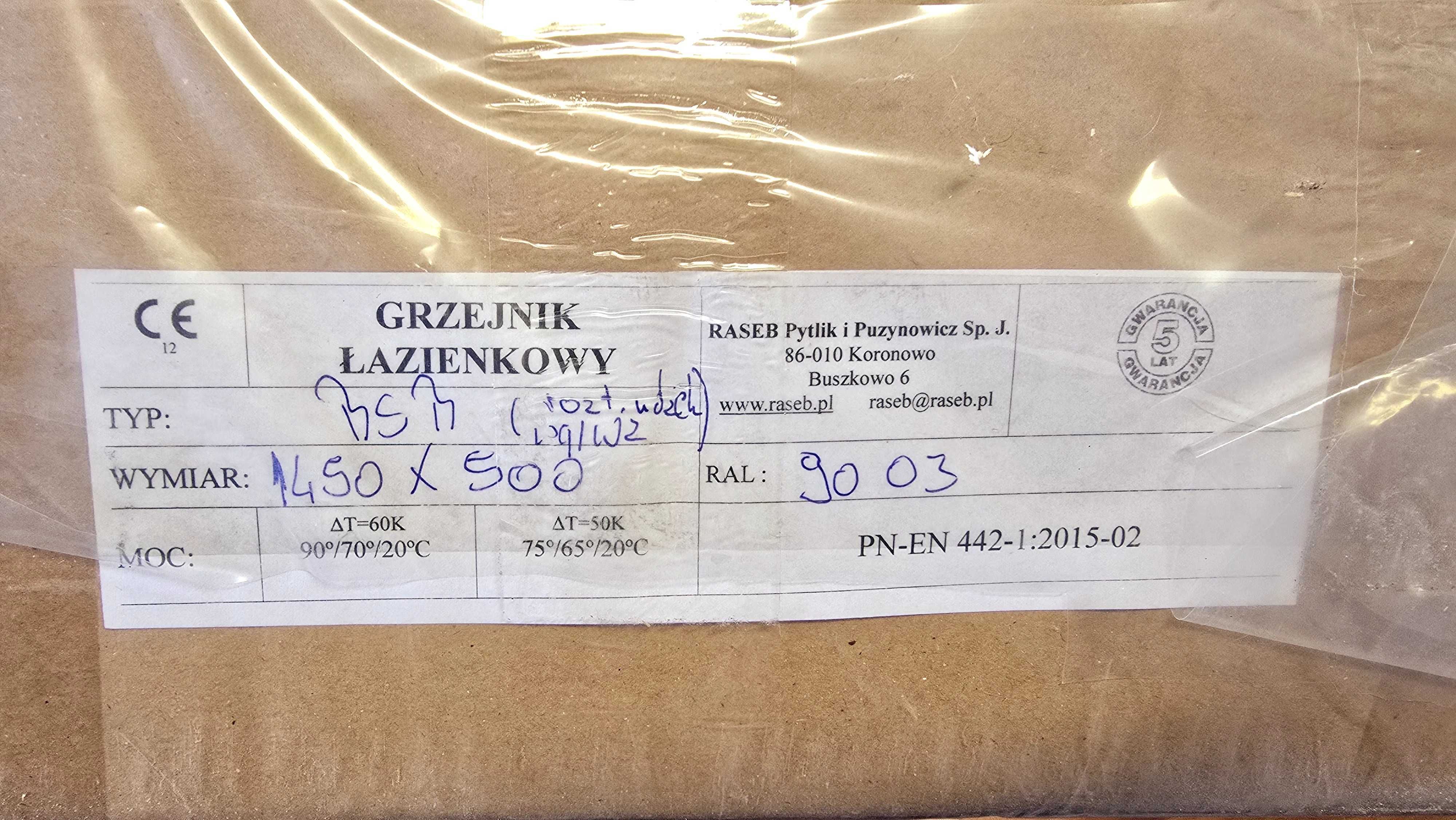 Grzejnik łazienkowy  RASEB 1480X500