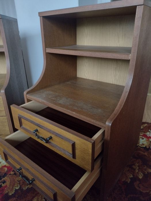 Szafki nocne vintage z szufladami – komplet 2 sztuki