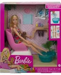 Barbie Mani-Pedi Spa - zestaw do zabawy z lalką, szczeniaczkiem nowy