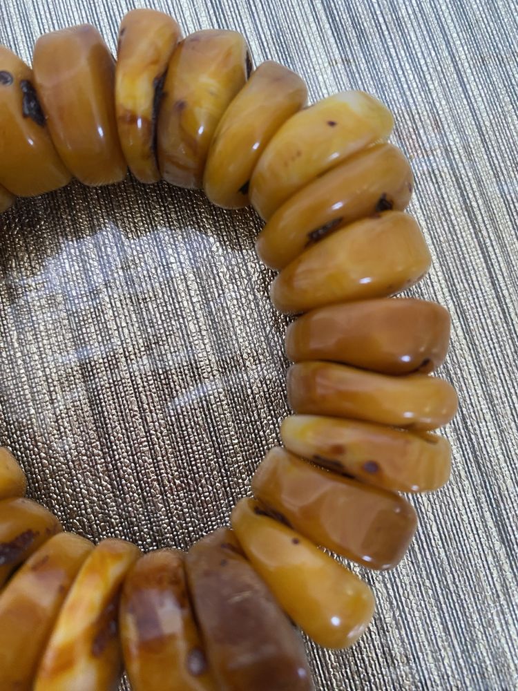 Pulseira masculina antiga cera de abelha original pedra ábaco contas