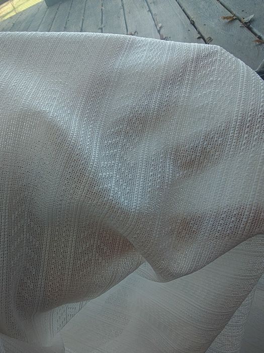 Dwie firany, z haczykami,panele,białe nowe(jodełka)