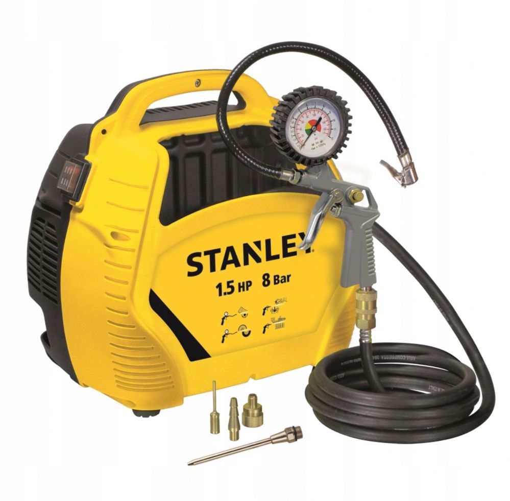 STANLEY Kompresor Bezolejowy 8 Bar 1100 W Sprężarka + Zestaw