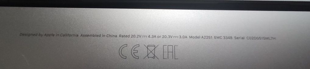 Pokrywa APPLE LED IPS 13,3 A1989 A2159 A2251 A2289