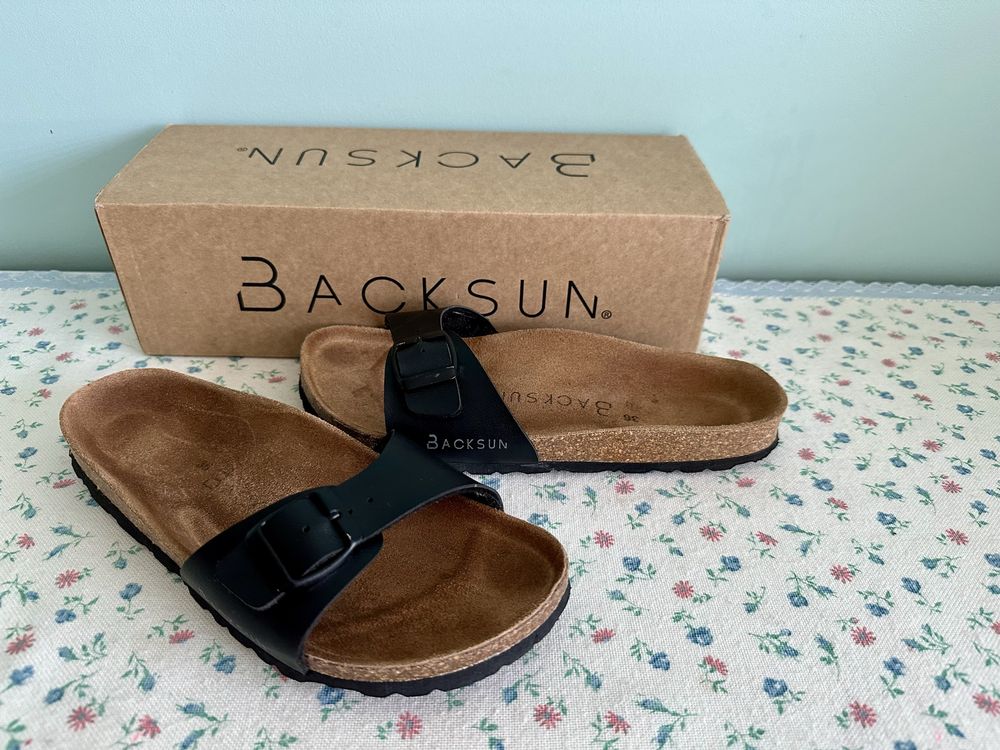Czarne klapki Backsun 36 23cm