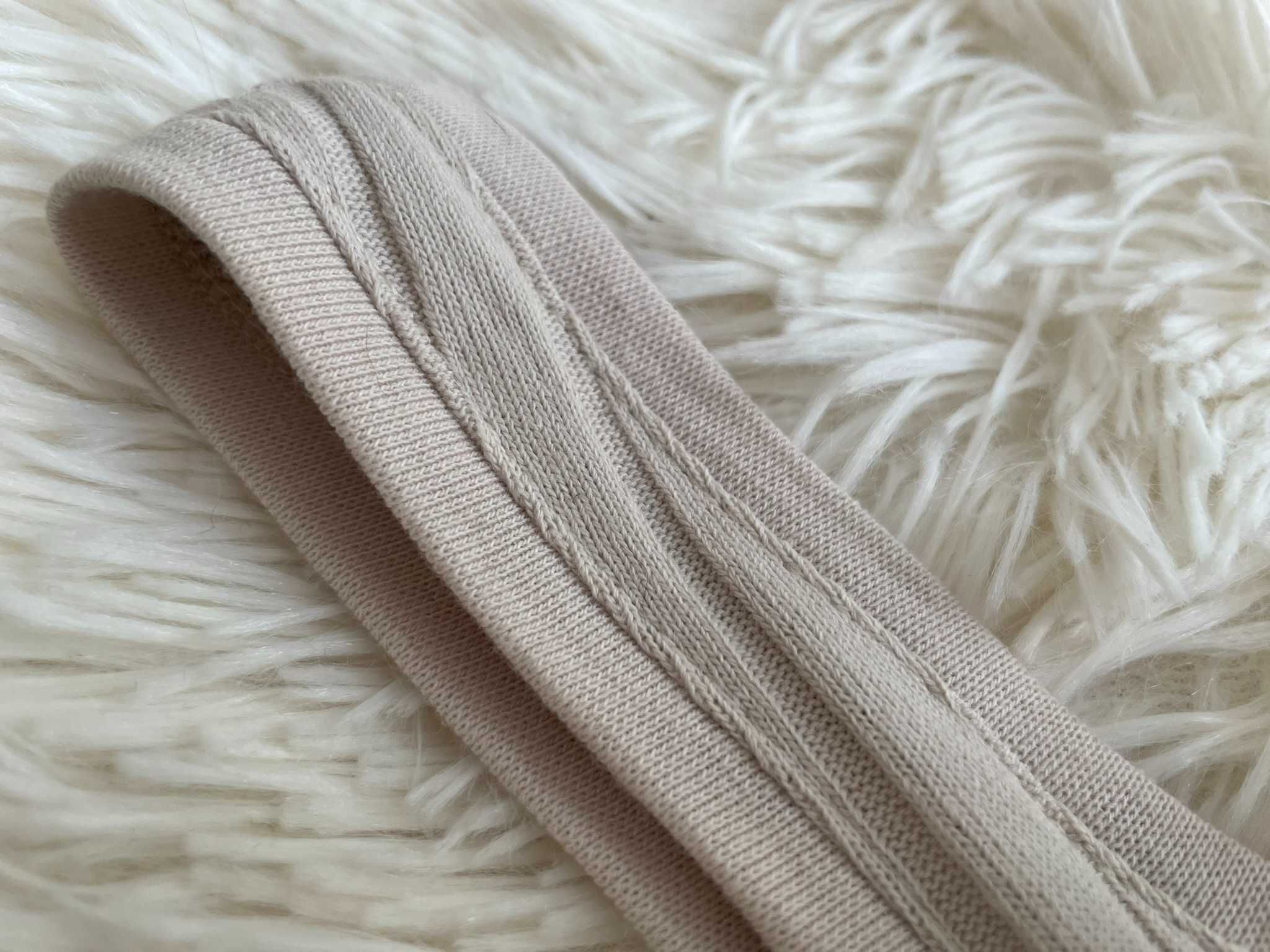 Crop top beżowy prążek guziki letni boho y2k aesthetic XS 34 S 36