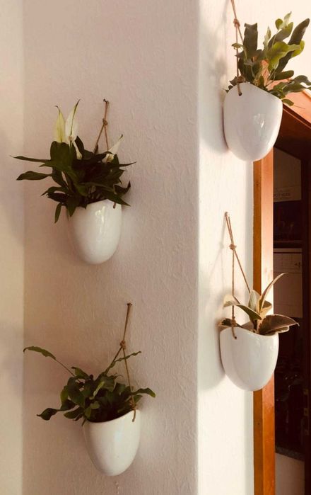 Zestaw 3 doniczki wiszące na kwiaty dekoracja dom na ścianę kwiaty