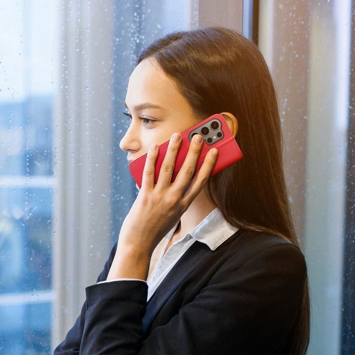 Etui Dux Ducis Hivo z Klapką RFID dla Samsung S24 Ultra - Czerwone