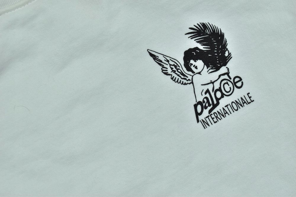 Palace Biała Logowana Bluza Crewneck / S