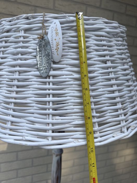 Stara drewniana PRL lampa w stylu Boho Vintage ratan rattan