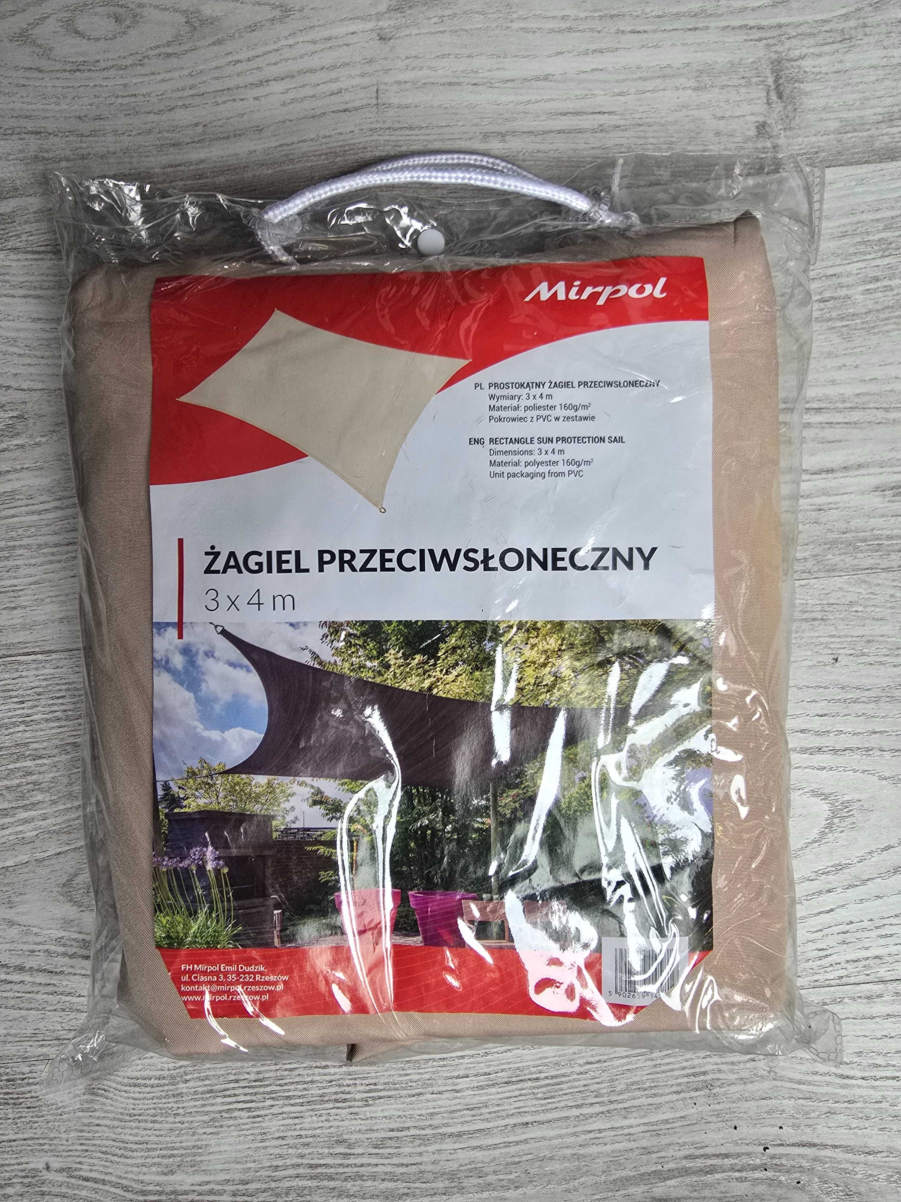 Żagiel przeciwsłoneczny ogrodowy 3 x 4 m